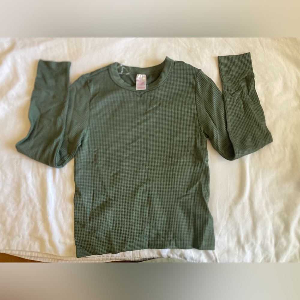 Green nylon long sleeve